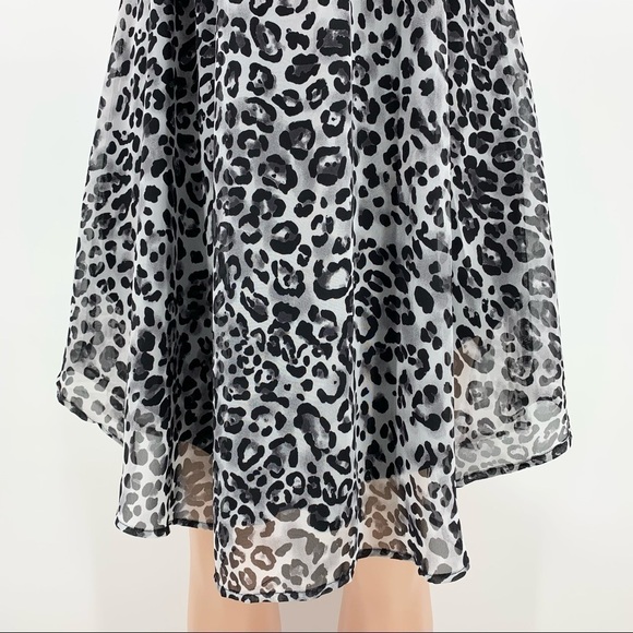 Collective Concepts Leopard Animal Print Chiffon Dress Size Small - Picture 5 of 8